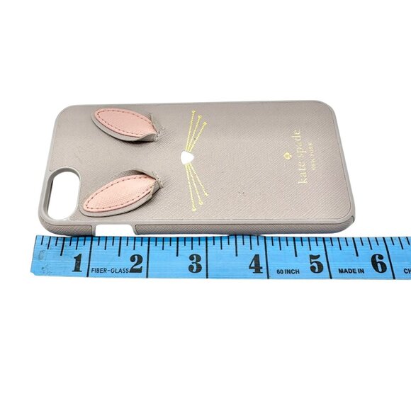 Kate Spade New York iPhone 7 Case Bunny Ears Whiskers Design 5.5 x 2.5 Taupe EUC - Picture 5 of 6